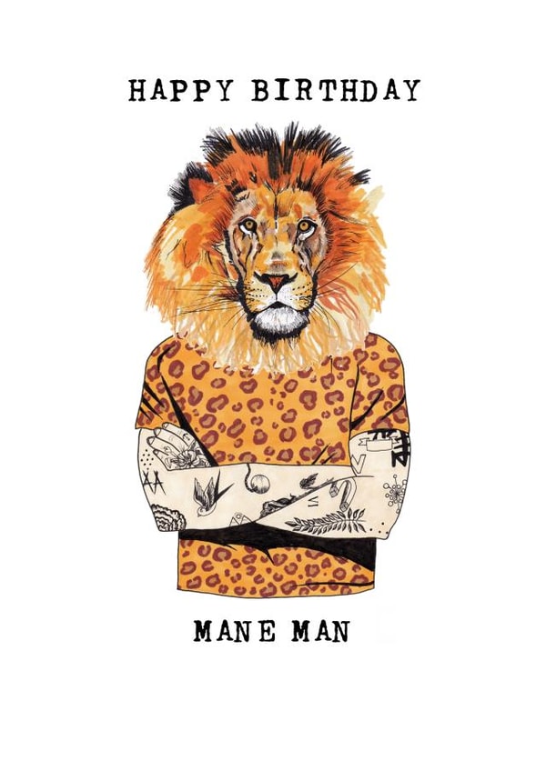 lion mane Birthday Card 12501 created by Panda and the Prince