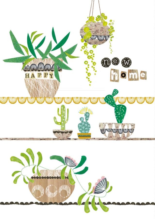 Pretty House Plants New Home Card - Trendy Plants - Happy New Home created by Cinnamon Aitch