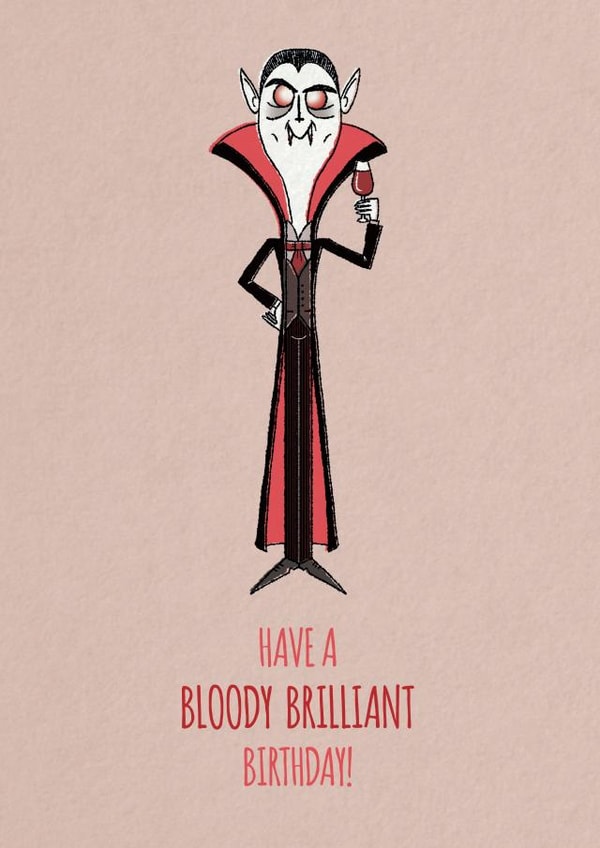 Vampire Dracula Birthday Card 13614 created by Dean Russell