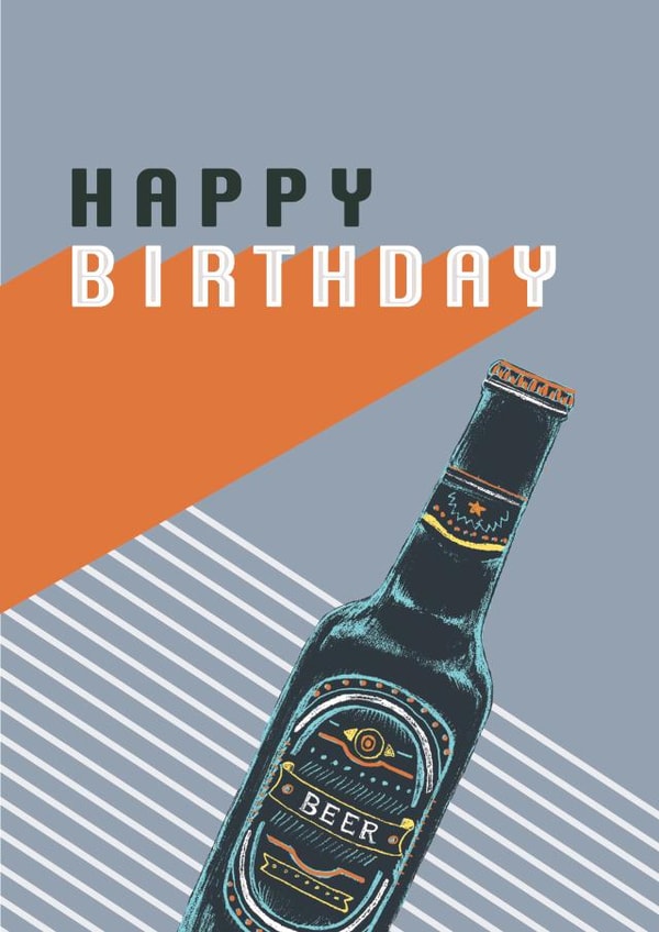 Classic Birthday Card - Beer Bottle - For Him created by Louise Tiler