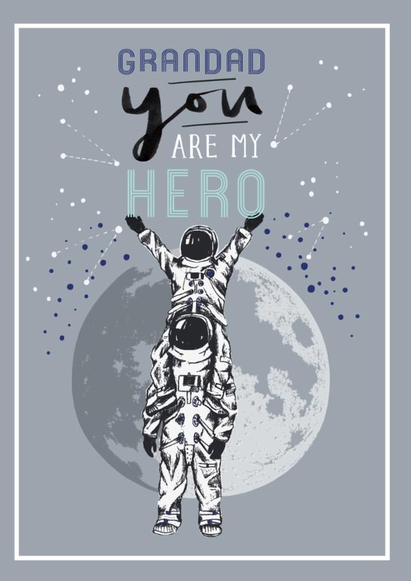 Arty Birthday Card - For Grandad - My Hero - Space created by Louise Tiler