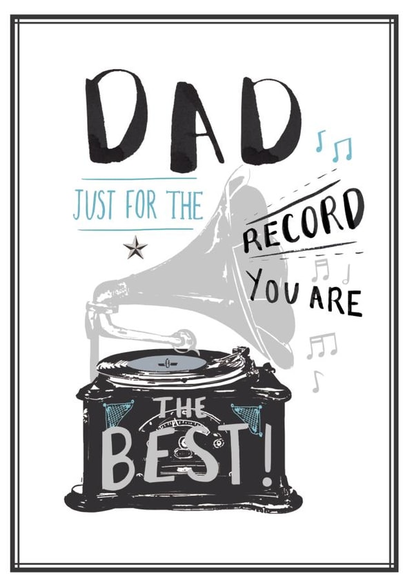 Classic Father's Day Card - Record Player - Music Pun - Vinyl created by Louise Tiler