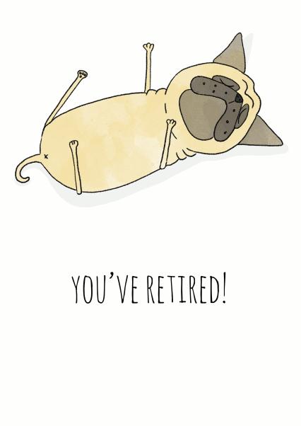 Dog retirement card card