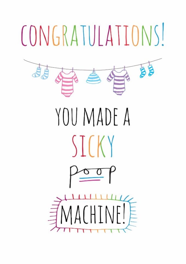 congrats you New Baby Card 13930 created by SmellyCardStudio