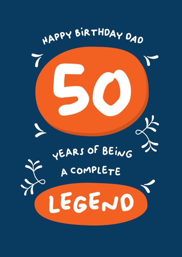 Dad 50 card created by PaperJam Print Co.