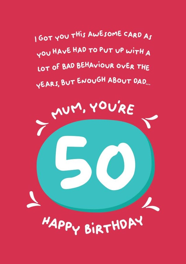 Mum 50 card created by PaperJam Print Co.