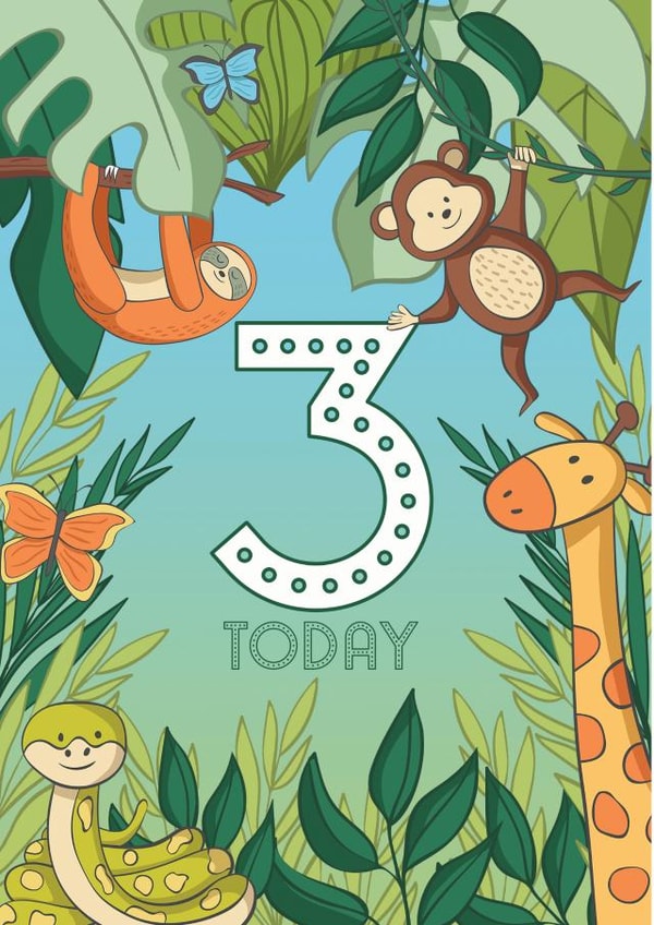 3 today Birthday Card 14013 created by The Laughing Sloth