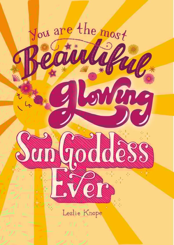 leslie knope parks and recs Birthday Card 4836 created by Jenny Mecher