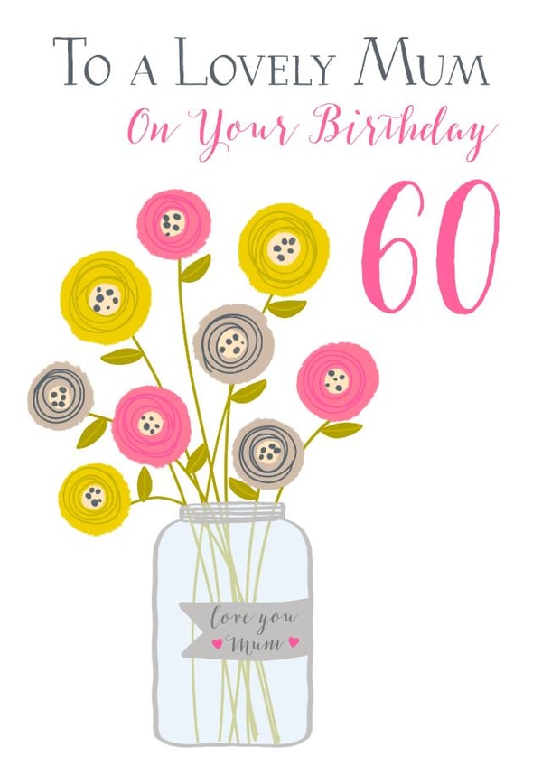 Classic Birthday Card - For Mum - 60th created by Wink Design - Michelle Roberts