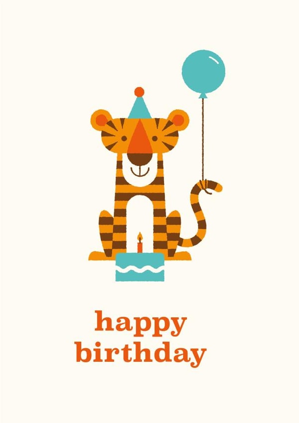 Tiger tea party birthday card created by Pookie Studio