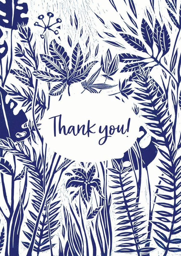 Thank you card - Blue design  created by Alexandra McGinn
