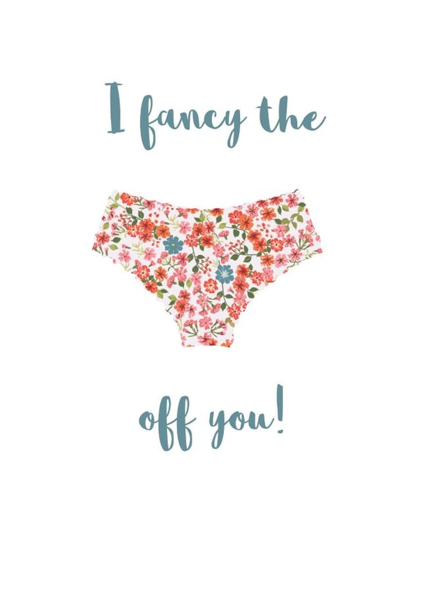 I fancy the pants off you Valentine's day card for her created by Bombus