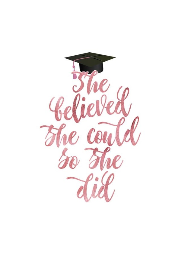 Believed she Graduation Card 14287 created by Cheshire Designs