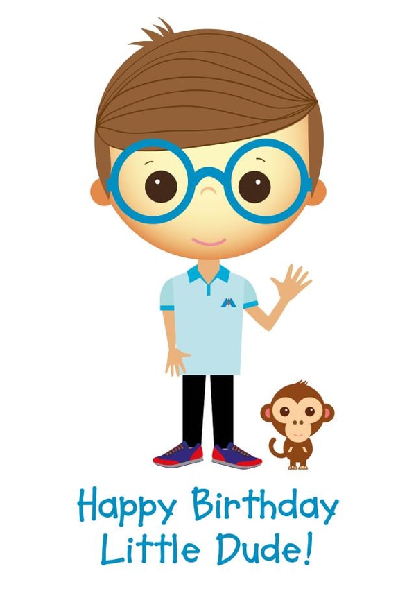 male monkey Birthday Card 5499 created by Made by Man