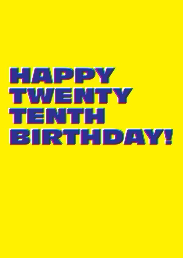 funny typographical Birthday Card 10819 created by Fatchair Print