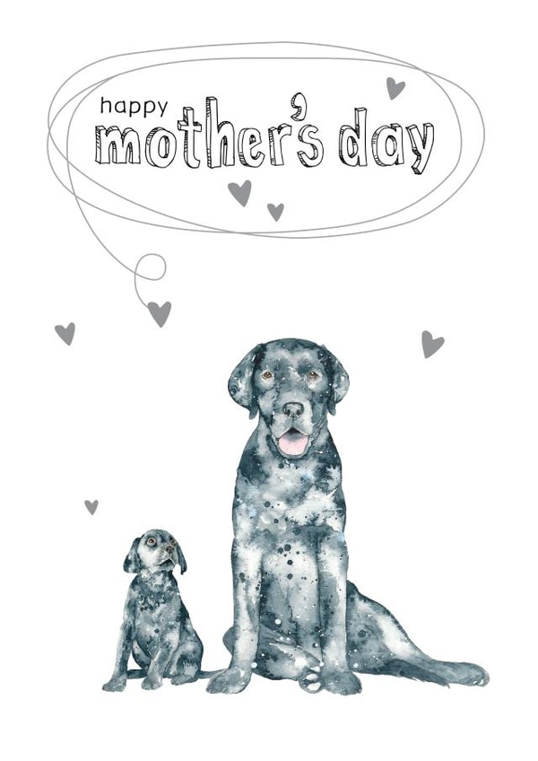 labrador dog Mothers Day Card 30754 created by Dotty Dog Art