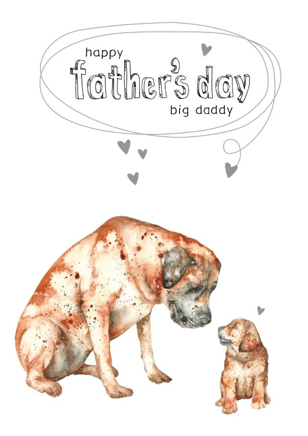 dog puppy Father's Day Card 30755 created by Dotty Dog Art