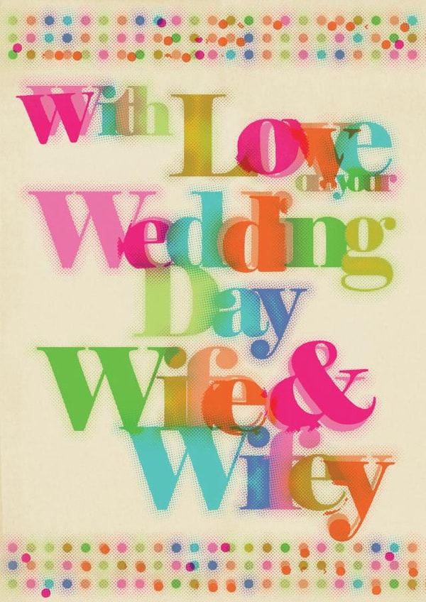 On your wedding day wife and wifey - Lesbian wedding card created by Lizzie O'Grady