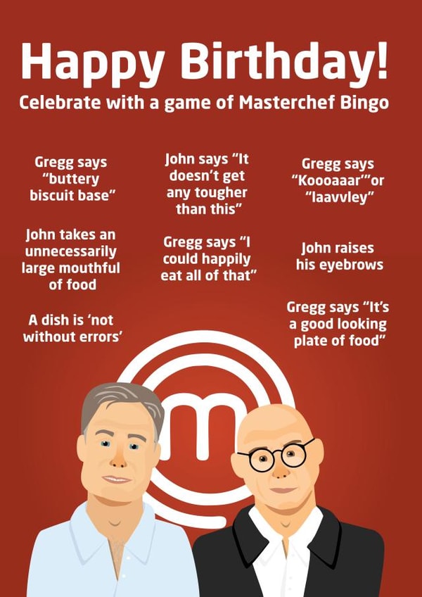 masterchef celebrate Birthday Card 3995 created by PaperJam Print Co.