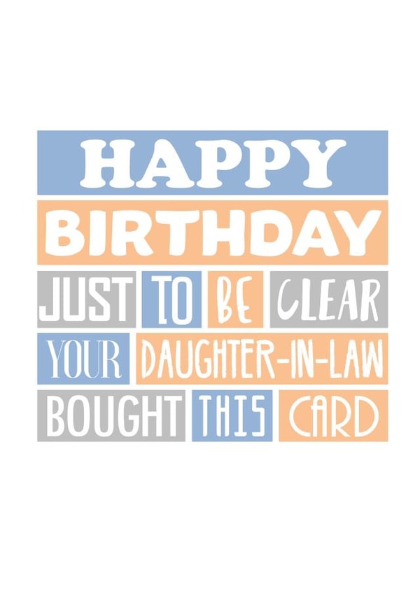 Funny Birthday Card For Mother-in-Law, Father-in-Law created by SixElevenCreations