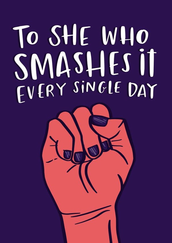 Feminism - Smashing It - IWD Friendship Cards created by Lucy Maggie Designs