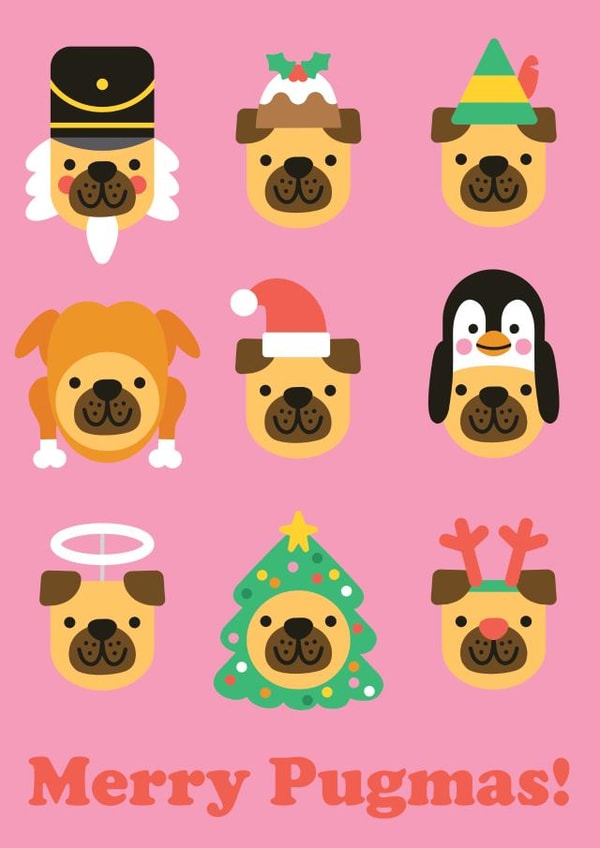 Merry Pugmas Christmas Card created by Studio Boketto