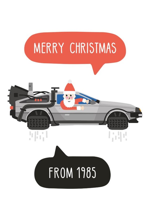 Retro Delorean Christmas Card created by Studio Boketto