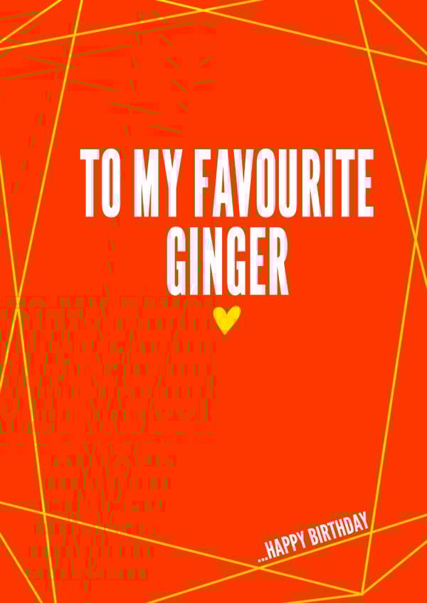 Favourite ginger Birthday Card 8141 created by Filthy Sentiments