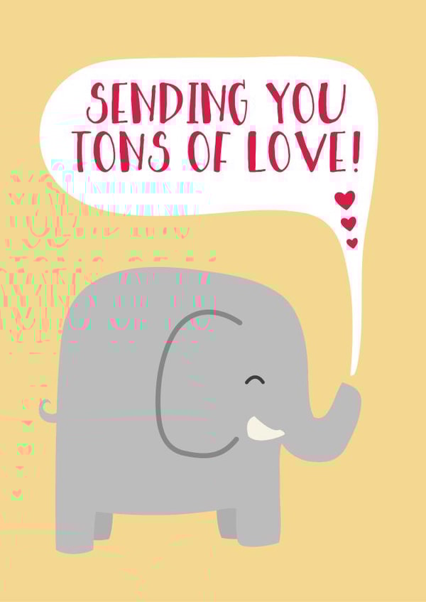 elephant love Good Luck Card 3873 created by Wink Design - Michelle Roberts