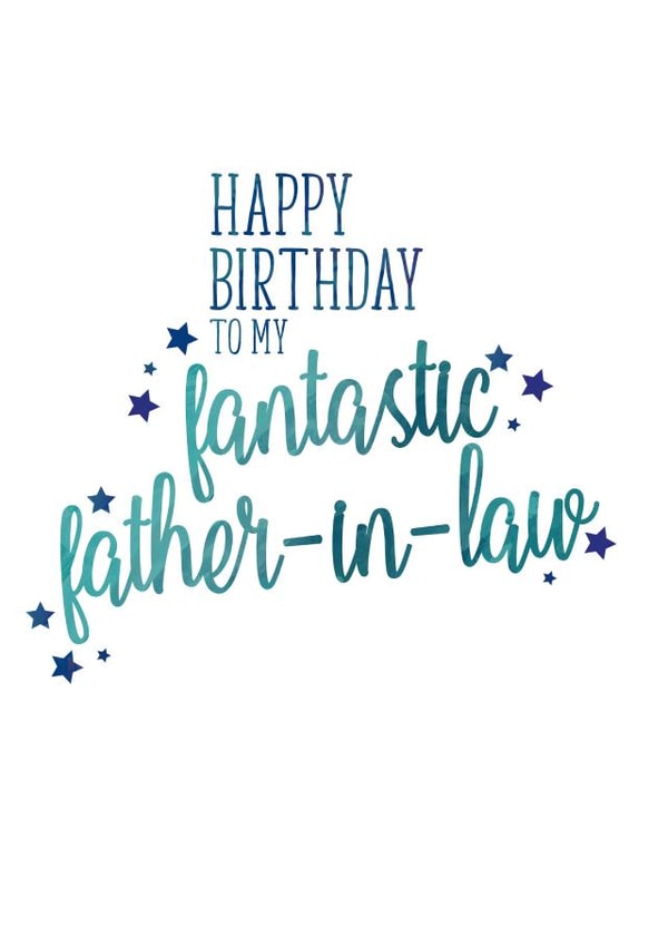 Classic Birthday Card - For Father-In-Law - Stars created by Ruby Wren Designs