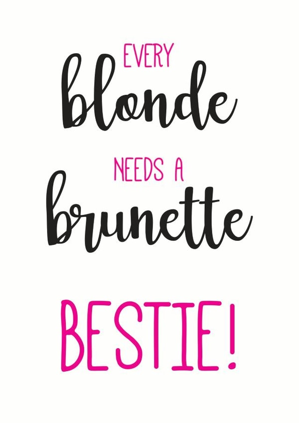 Bestie blonde Birthday Card 12933 created by Different Design Co