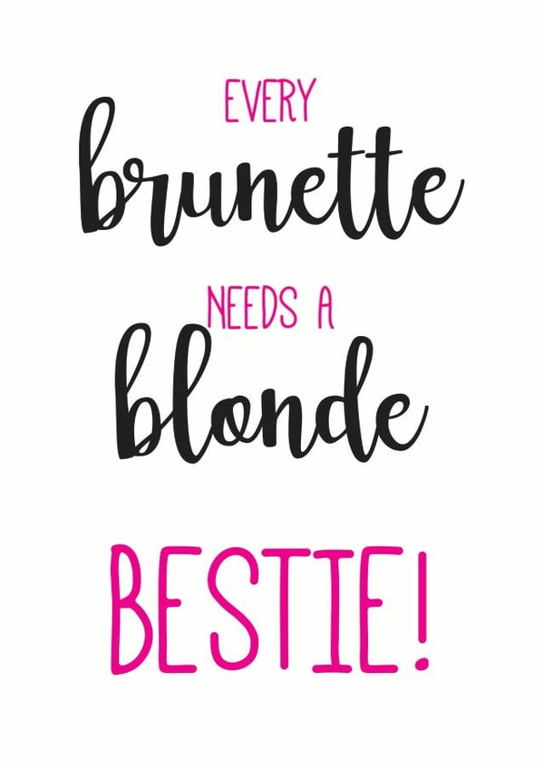 blonde brunette Birthday Card 12934 created by Different Design Co