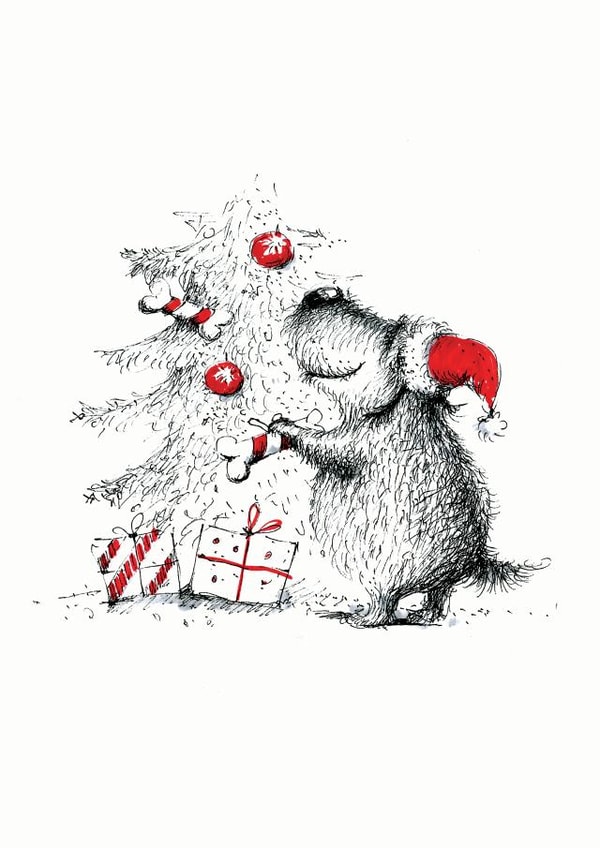 dog illustration Christmas Card 14363 created by Natallia Bushuyeva