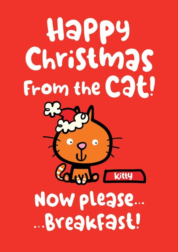 Cute Funny From the Cat Christmas Card created by Pink wink
