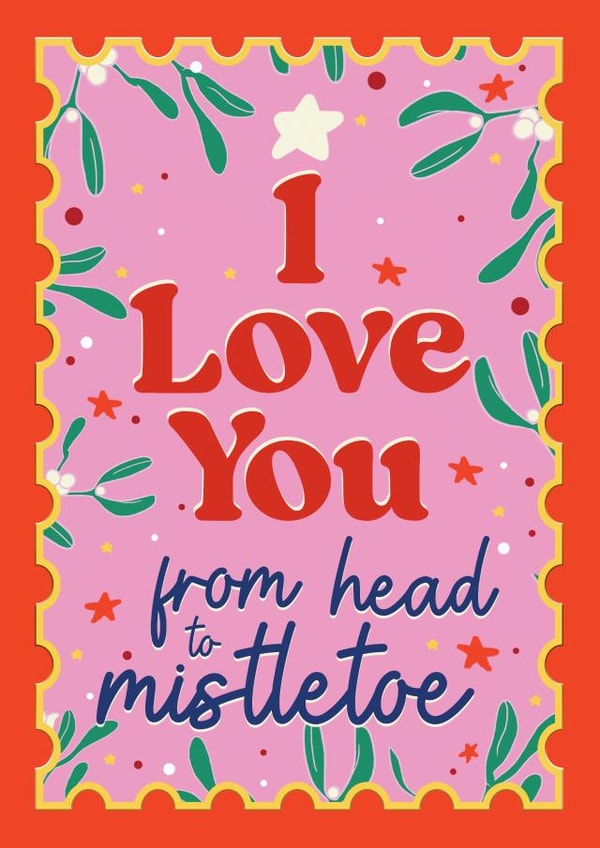 Cute Love Christmas card - Head to Mistletoe - Perfect for significant other created by Foggish