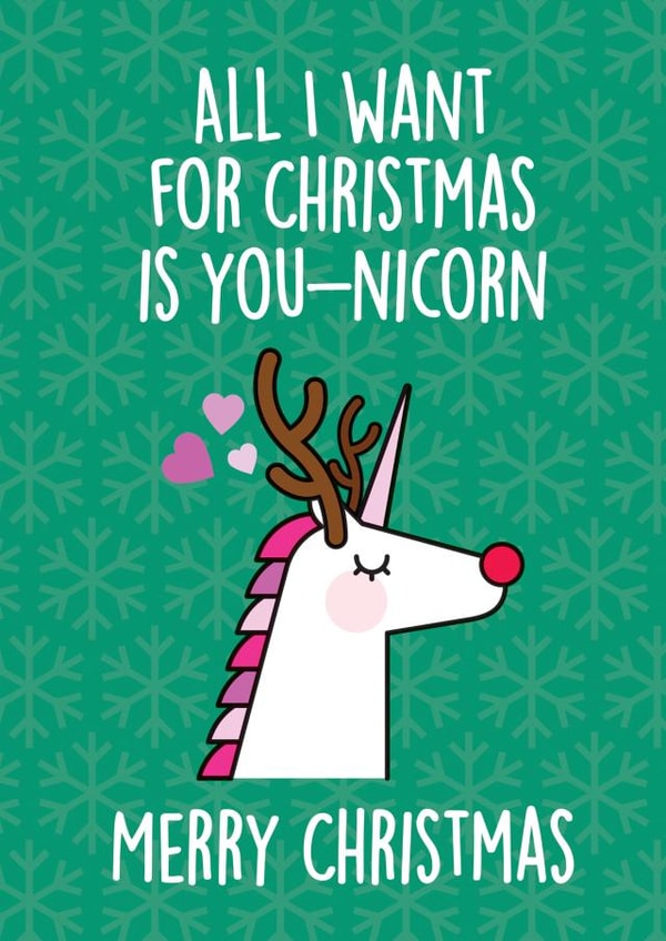 Unicorn Christmas Card created by Thirty Mussels