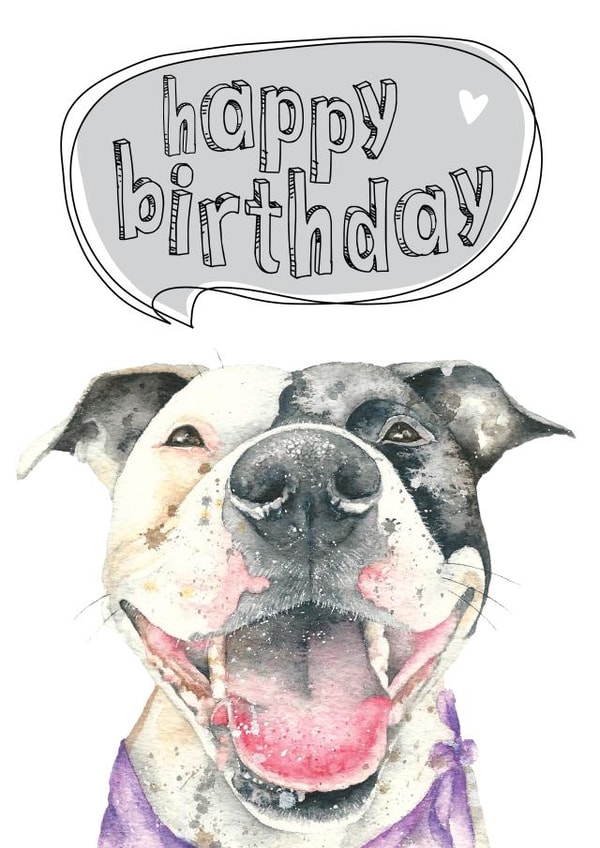 dog smile Birthday Card 8302 created by Dotty Dog Art