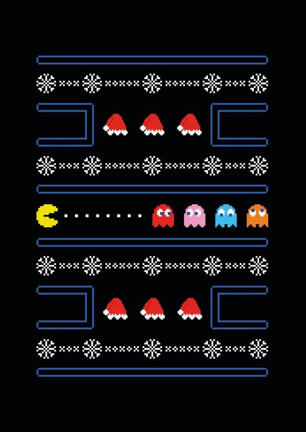 pacman gaming Christmas Card 22884 created by Christina Connelly