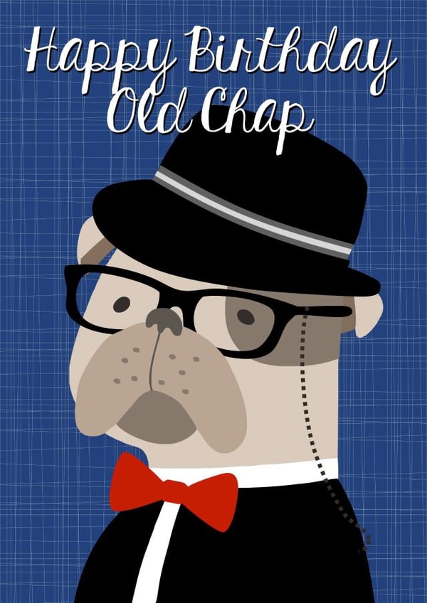 Bulldog Frenchie Birthday Card 9166 created by The Grumpy Pug