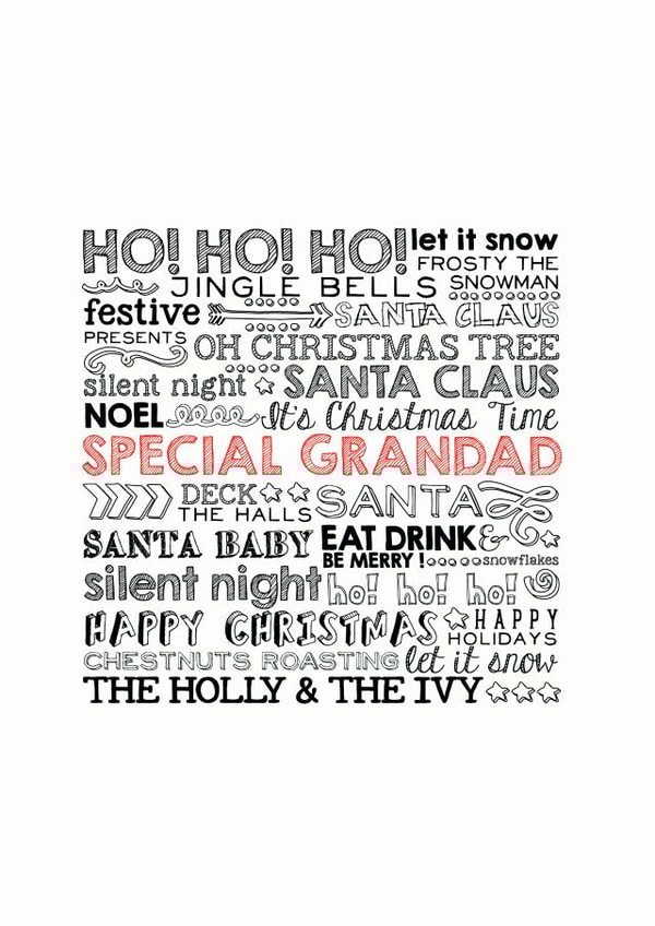 grandad handwritten Christmas Card 12777 created by Little Red Cherry