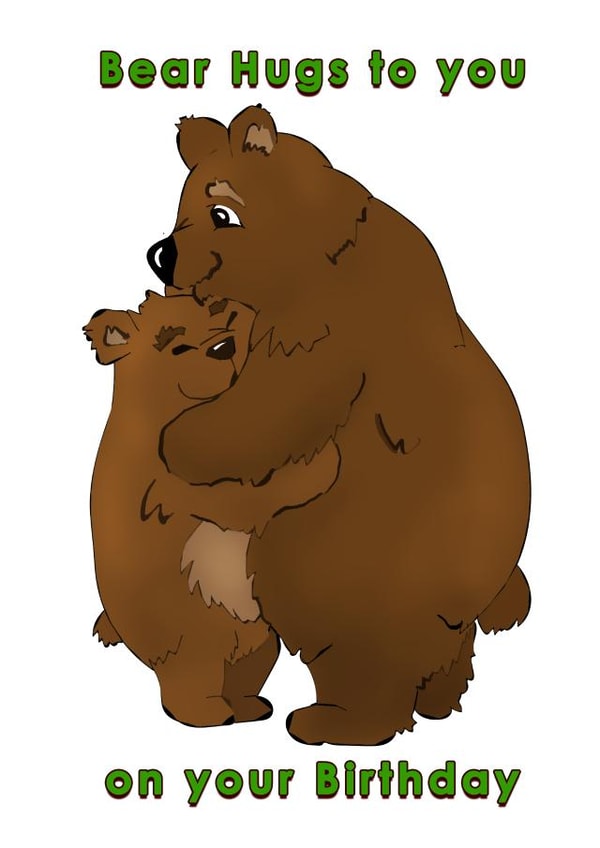 bear hug Birthday Card 13542 created by RASAR 
