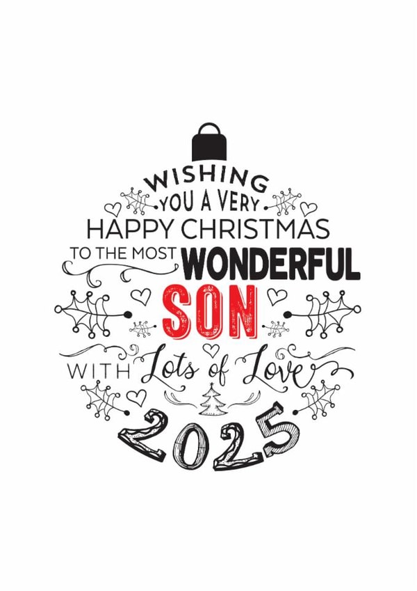 To The Most Wonderful Son - 2025 Wishing You A Very Happy Christmas Card created by Little Red Cherry