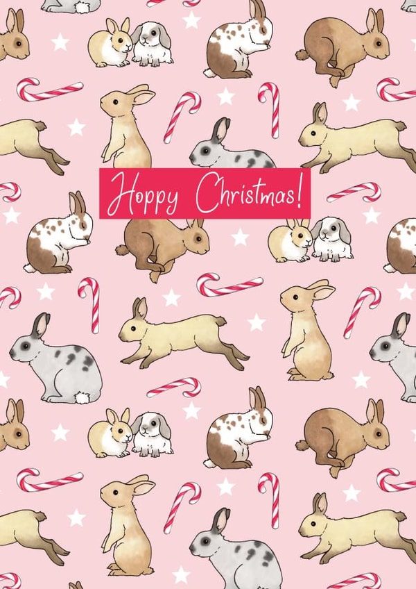 rabbit bunny Christmas Card 28517 created by Hazel Fisher Creations