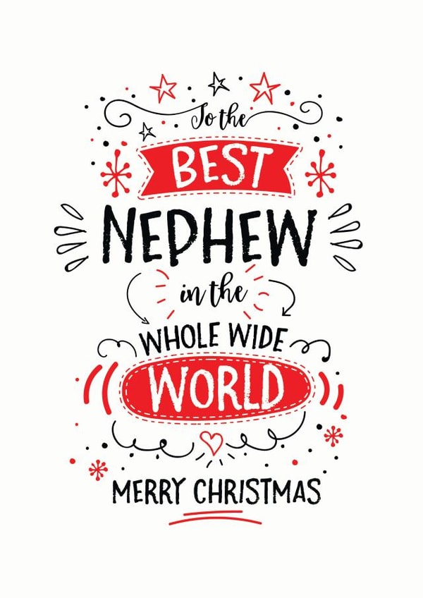 Best Nephew in the whole wide world Christmas card created by Little Red Cherry