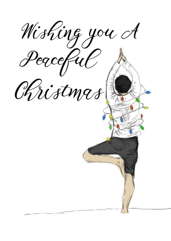 yoga tree Christmas Card 9830 created by Amy Cockcroft