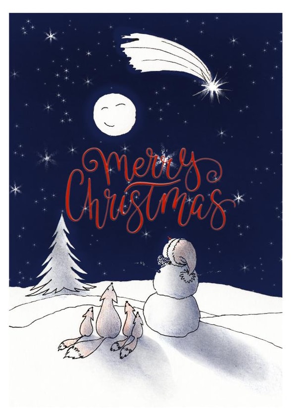 snowman night Christmas Card 29250 created by Babybluesnowflake