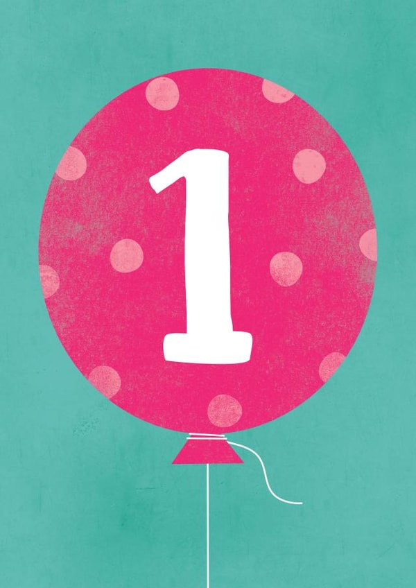 balloon polka Birthday Card 2107 created by TM Stationery