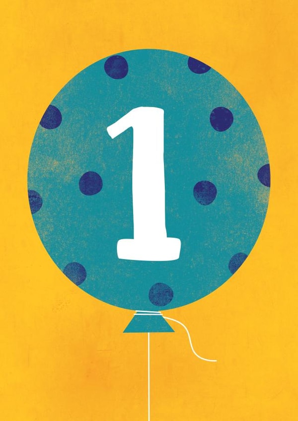 balloon polka Birthday Card 2108 created by TM Stationery