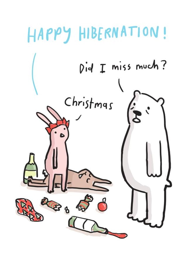 hibernate hibernation Christmas Card 2932 created by Sarah Ray