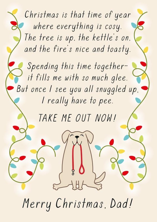 Funny Christmas Card - From The Dog - Lights created by Chelsey Adams